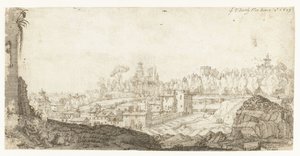 Gezicht op de Pincio vanuit het zuidoosten, Rome door Gerard ter Borch
