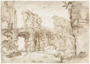 Ruïnes van het Colosseum, Rome, gezien van binnen