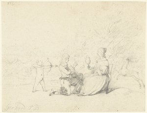 Heer knielend voor een dame door Gerard ter Borch (II)