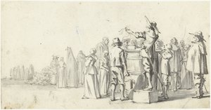 Omroeper op een marktplein door Gerard ter Borch (II)