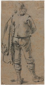 Een man staand gezien van achteren door Gerard ter Borch