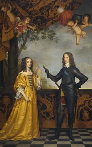 Dubbelportret van Willem II (1626-1650), Prins van Oranje, en zijn vrouw Mary Stuart (1631-1660) door Gerard van Honthorst
