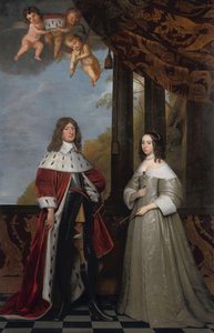 Portret van Friedrich Wilhelm (1620-88), Keurvorst van Brandenburg, en zijn Vrouw Louise Henriette (1627-67), Gravin van Oranje-Nassau door Gerard van Honthorst