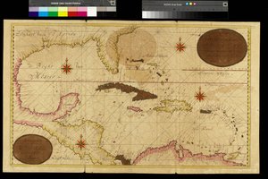 Kaart van de West-Indië, Caribische Zee, Antillen