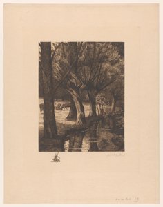 Weiland aan het water door Gerarda Wilhelmina ten Hoet (signed by artist)