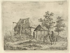 Cavalerist bij boerderij (De rijdende artillerist en de boer)
