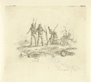 Drie infanteristen door Gerardus Emaus de Micault