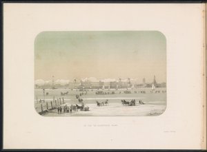 IJsvermaak op de Maas te Rotterdam, gezien vanaf Katendrecht, 1855 door Gerardus Johannes Bos