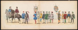 Maskerade van de Leidse studenten, 1855 (plaat 13) door Gerardus Johannes Bos