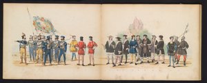 Maskerade van de Leidse studenten, 1855 (plaat 2) door Gerardus Johannes Bos