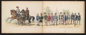 Maskerade van de Leidse studenten, 1855 (plaat 4) door Gerardus Johannes Bos