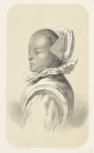 Vrouw met wit kapje en kraag door Gerardus Johannes Bos