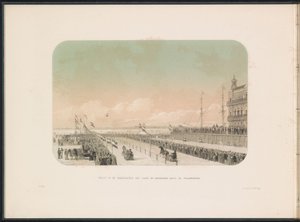 Wedstrijd voor arrensleden op de Maas te Rotterdam, 1855 door Gerardus Johannes Bos
