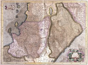 Abruzzen en Campania, Italië (gravure) door Gerardus Mercator