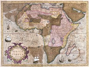 Afrika (gravure) door Gerardus Mercator