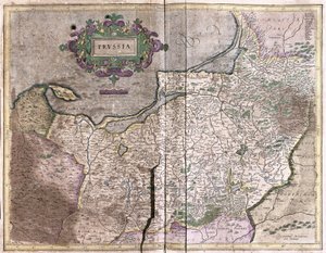 Antieke kaart van Polen - tegenwoordig Litouwen (gravure) door Gerardus Mercator