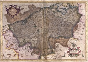 België (gravure) door Gerardus Mercator