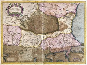 Bulgarije en Roemenië (gravure) door Gerardus Mercator