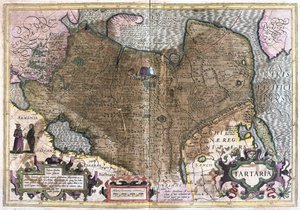 Centraal-Azië (gravure) door Gerardus Mercator