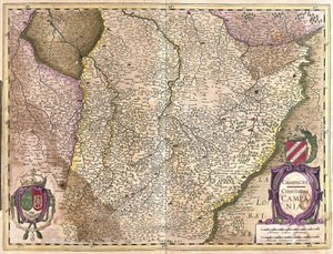 Champagne, Frankrijk (gravure) door Gerardus Mercator