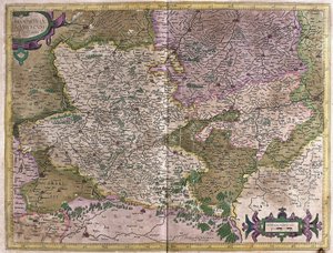 Henegouwen, Namen, België (gravure) door Gerardus Mercator