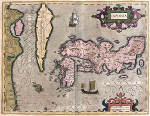 Japan (gravure) door Gerardus Mercator