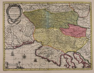 Karstië, Carniola, Histria en Windorum marchia door Gerardus Mercator