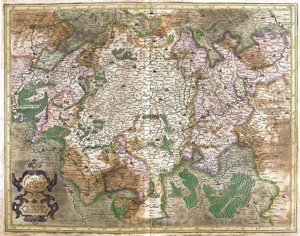 Luxemburg (gravure) door Gerardus Mercator