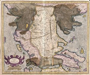 Macedonië en Griekenland (gravure) door Gerardus Mercator