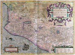 Mexico (gravure) door Gerardus Mercator