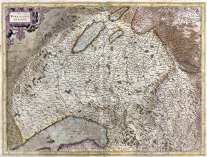 Noordoosten van Genève, Zwitserland (gravure) door Gerardus Mercator