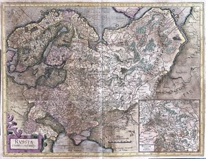 Rusland (gravure) door Gerardus Mercator