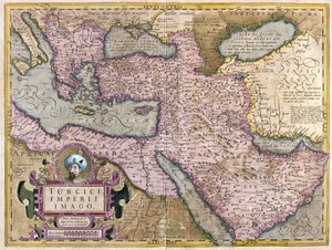Turkije, Balkan, noordoostelijk Afrika, Arabië en het Midden-Oosten (gravure) door Gerardus Mercator