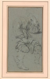 Studie van een Zittende Man, voor een figuur in het schilderij van de Profeet Elisa en de Sunamitische Vrouw op de Berg Karmel (Nationaal Museum, Warschau inv. M.Ob.551 MNW) door Gerbrand van den Eeckhout