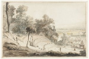 Het amfitheater op de Springenberg in Kleef door Gerbrand van den Eeckhout