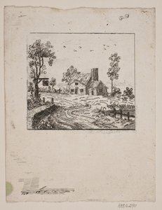 Landschap met herberg door Gerhard Ludvig Lahde