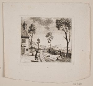 Landschap met rennende jongen door Gerhard Ludvig Lahde