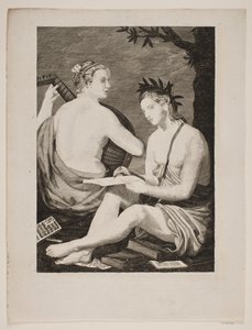 Terpsichore en Calliope door Gerhard Ludvig Lahde