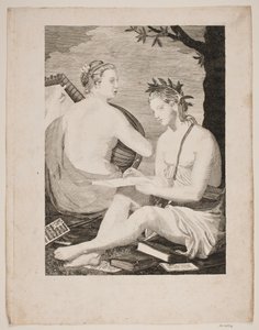Terpsichore en Kalliope door Gerhard Ludvig Lahde
