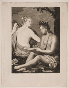Terpsichore en Kalliope door Gerhard Ludvig Lahde