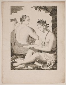 Terpsichore en Kalliope door Gerhard Ludvig Lahde