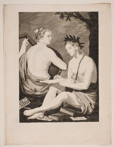 Terpsichore en Kalliope door Gerhard Ludvig Lahde