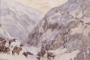 Koning Sverre bij Vårstien (Drivdalen) door Gerhard Peter Frantz Vilhelm Munthe