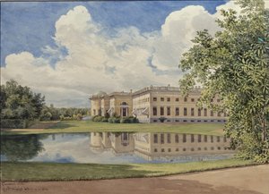 Het Alexanderpaleis in Tsarskoye Selo door Gerhard Wilhelm Reutern von