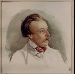 Portret van schilder Alexander von Kotzebue (1815-1889) door Gerhard Wilhelm von Reutern