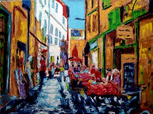 Perpignan Street, 2020 (olieverf op doek)
