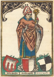 Bisschop van Augsburg met Drie Wapenschilden