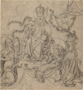 Christus en Maria die bij God de Vader bemiddelen
