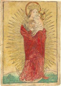 Madonna en Kind in een Glorie Staand op een Halve Maan door German 15th Century