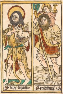 Heilige Johannes de Doper en Heilige Christoffel door German 15th Century